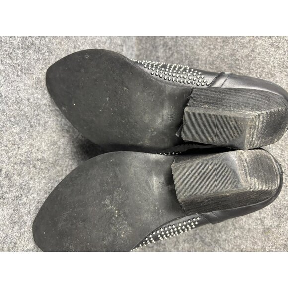 Jeffrey Campbell Boots Womens Size 9 Black Leather Studded Western Ankle Booties - Picture 10 of 11